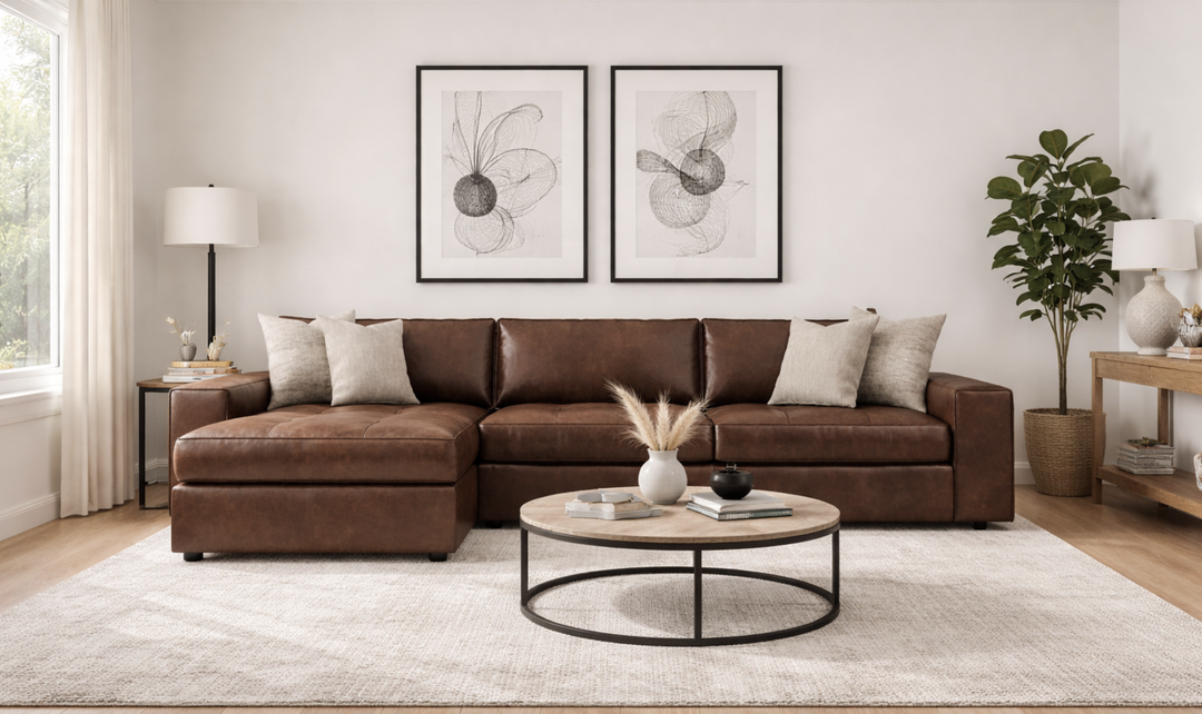 Bernhardt Nest Leather Left-Arm Chaise Sectional Sofa - Jennifer Furniture