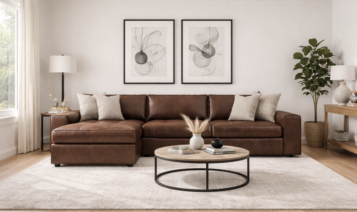 Bernhardt Nest Leather Left-Arm Chaise Sectional Sofa - Jennifer Furniture