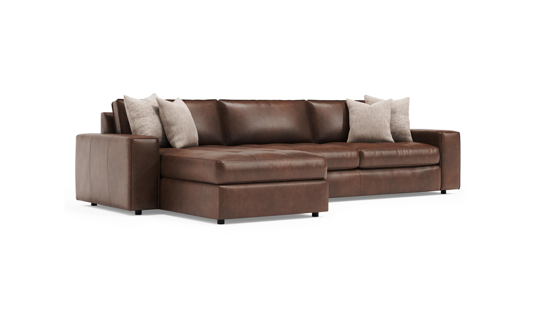 Bernhardt Nest Leather Left-Arm Chaise Sectional Sofa - Jennifer Furniture