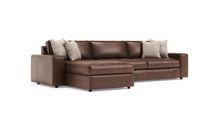 Bernhardt Nest Leather Left-Arm Chaise Sectional Sofa - Jennifer Furniture