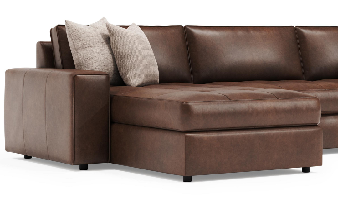 Bernhardt Nest Leather Left-Arm Chaise Sectional Sofa - Jennifer Furniture