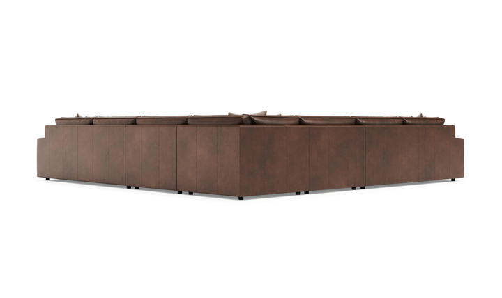 Bernhardt Nest Leather Sectional Sofas With Throw Pillows- Jennifer Furniture