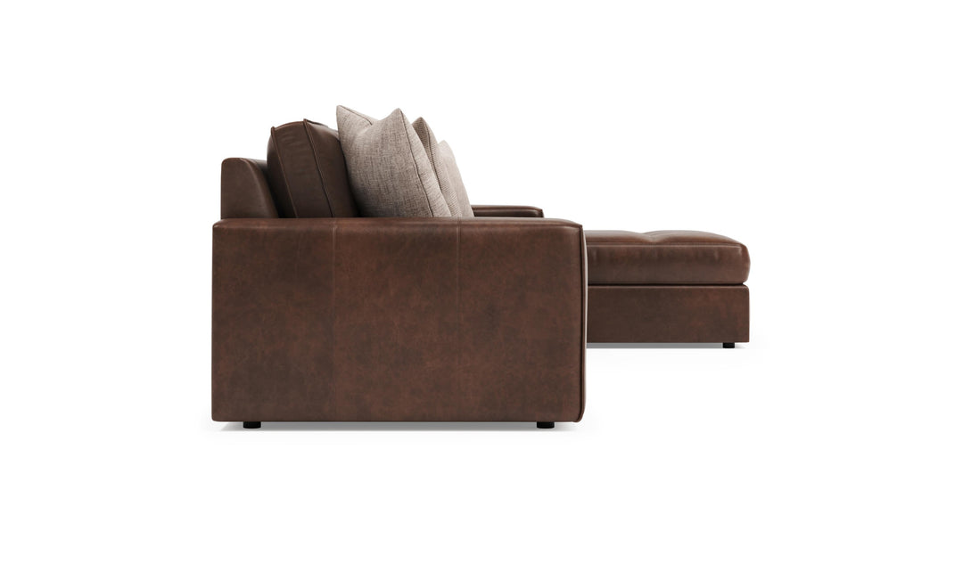 Bernhardt Nest Leather Sectional With Oversized Track Arms-Jenniferfurniture