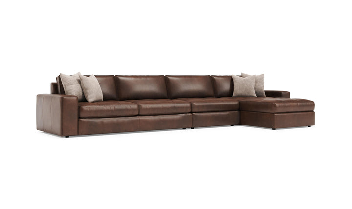Bernhardt Nest Leather Sectional With Oversized Track Arms-Jenniferfurniture