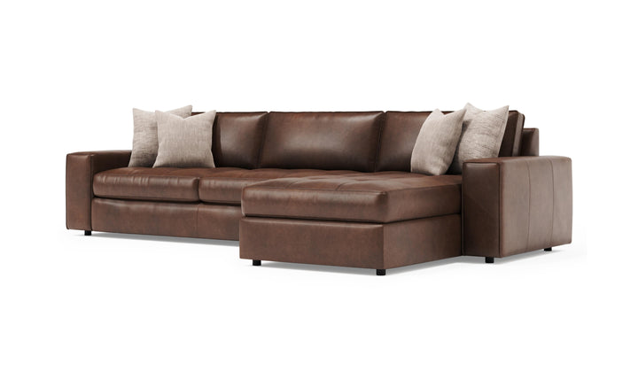 Bernhardt Nest Leather Sectional With Oversized Track Arms-Jenniferfurniture