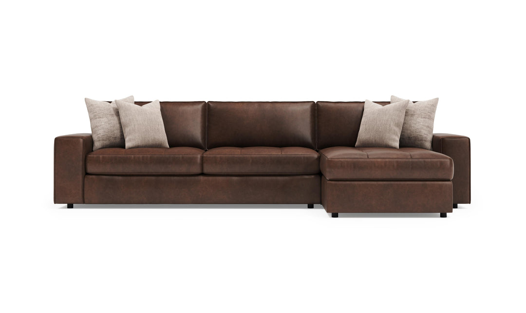 Bernhardt Nest Leather Sectional With Oversized Track Arms-Jenniferfurniture