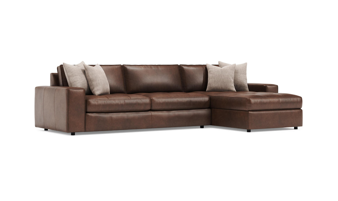 Bernhardt Nest Leather Sectional With Oversized Track Arms-Jenniferfurniture
