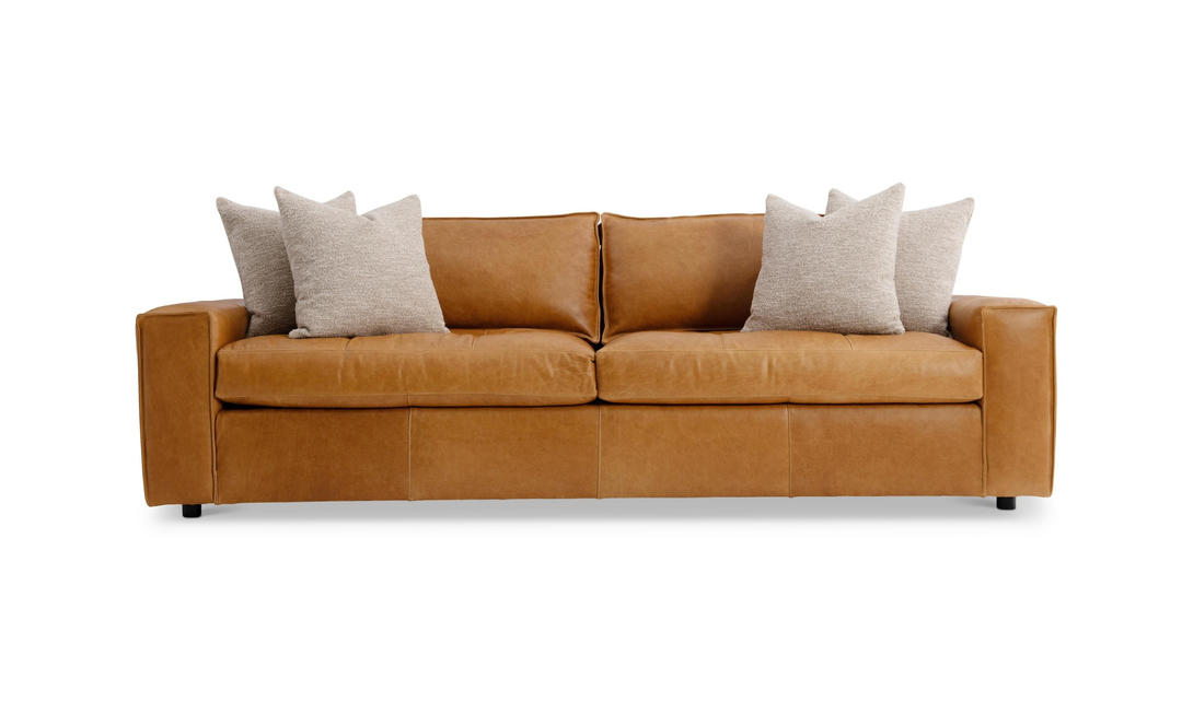 Bernhardt Nest Leather Sofa with Wide Track Arms-Jennifer