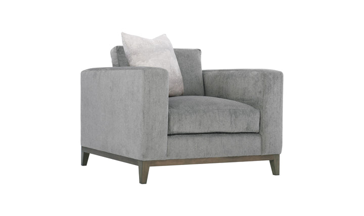 Bernhardt Noel Fabric Gray Living Room Set with Feather Down Cushion & Accent Throw Pillow-Jennifer Furniture