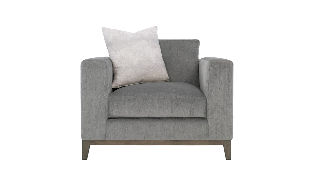 Bernhardt Noel Fabric Gray Living Room Set with Feather Down Cushion & Accent Throw Pillow-Jennifer Furniture