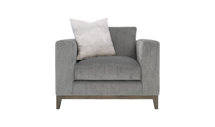 Bernhardt Noel Fabric Gray Living Room Set with Feather Down Cushion & Accent Throw Pillow-Jennifer Furniture