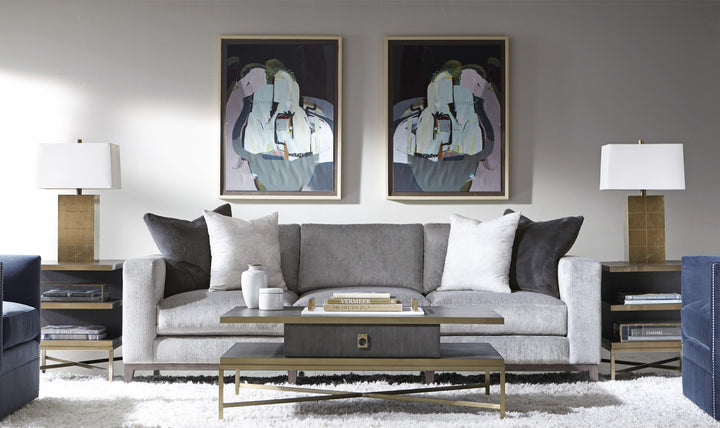 Bernhardt Noel Fabric Gray Living Room Set with Feather Down Cushion & Accent Throw Pillow-Jennifer Furniture