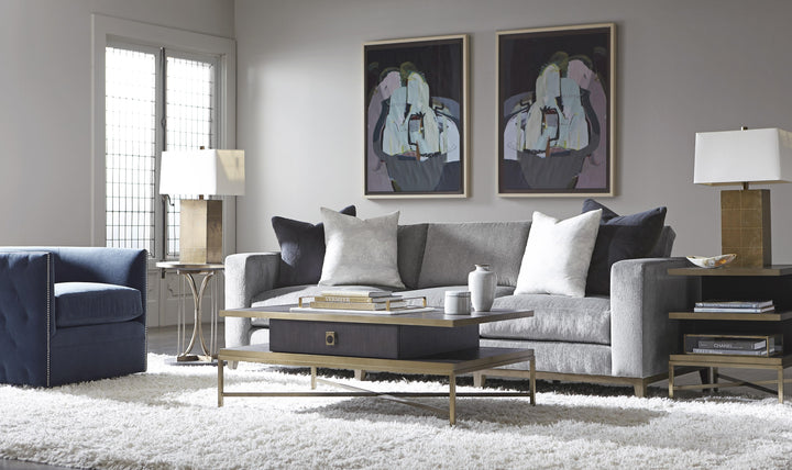 Bernhardt Noel Fabric Gray Living Room Set with Feather Down Cushion & Accent Throw Pillow-Jennifer Furniture