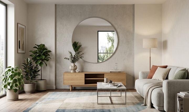 Bernhardt Oakley Round Framed Mirror