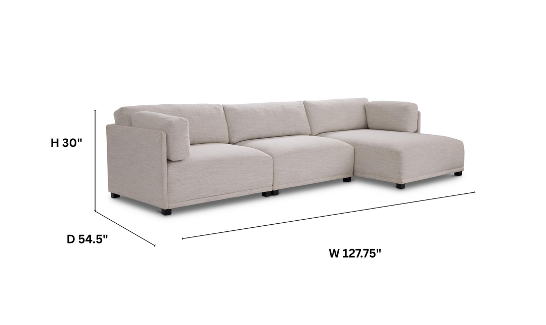Bernhardt Parker Fabric 3 Piece Modular Sectional Sofa with Chaise-jennifer Furniture