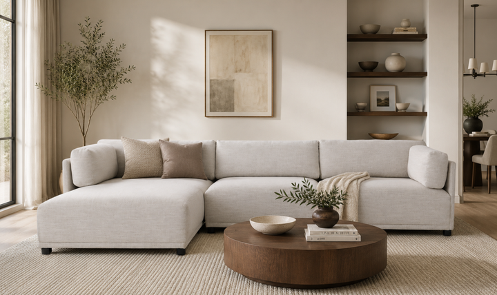Bernhardt Parker Fabric 3 Piece Modular Sectional Sofa with Chaise-jennifer Furniture