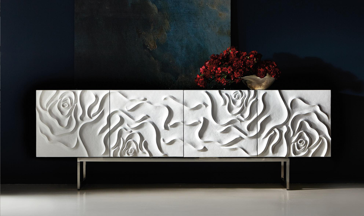 Bernhardt Penrose Rectangle Wood Buffet in White Plaster Finish