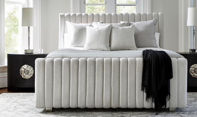 Bernhardt Silhouette Wood Upholstered White Bedroom Set