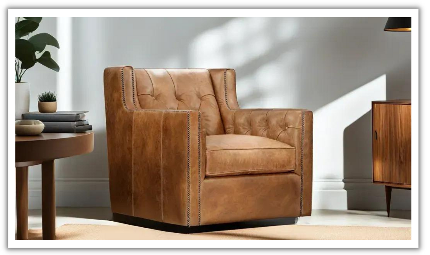 Candace Swivel Chair with Removable Seat Cushions Track Arms