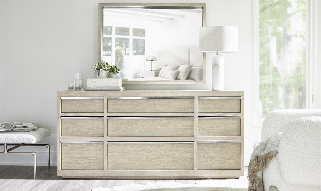 Bernhardt Solaria 6-Drawers Dresser With Cast Aluminum Legs-Jennifer Furniture