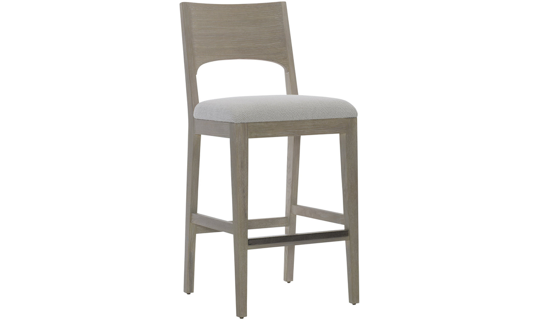 Bernhardt Solaria Fabric Bar Stool with Foam Filling + Dune Finish