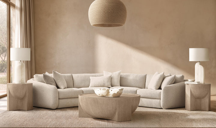 Bernhardt Soleil Fabric Sectional Sofa With Box Edge Pillows-Jennifer