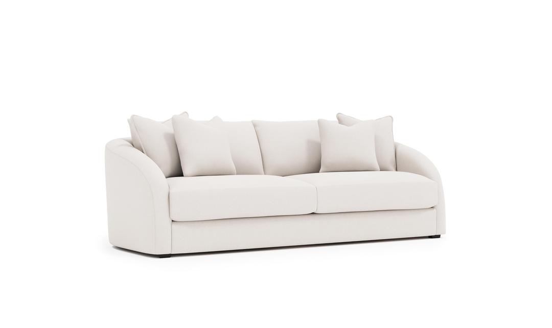 Bernhardt Terra 2-Seater Boucle Fabric Sofa with Slope Arms in Beige