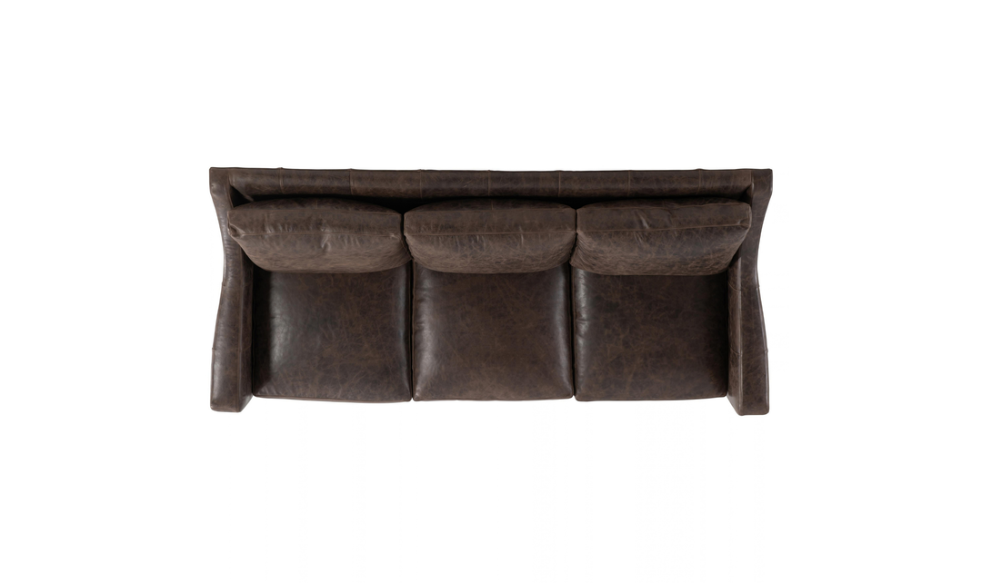 Bernhardt Ventura Dark Brown Leather Sofa-Jennifer