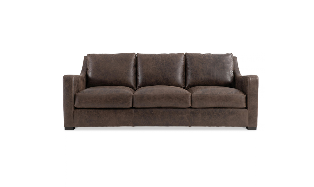 Bernhardt Ventura Dark Brown Leather Sofa-Jennifer