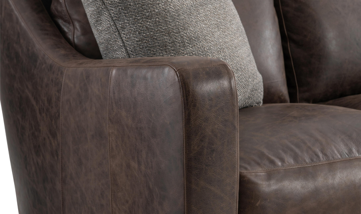 Bernhardt Ventura Dark Brown Leather Sofa-Jennifer