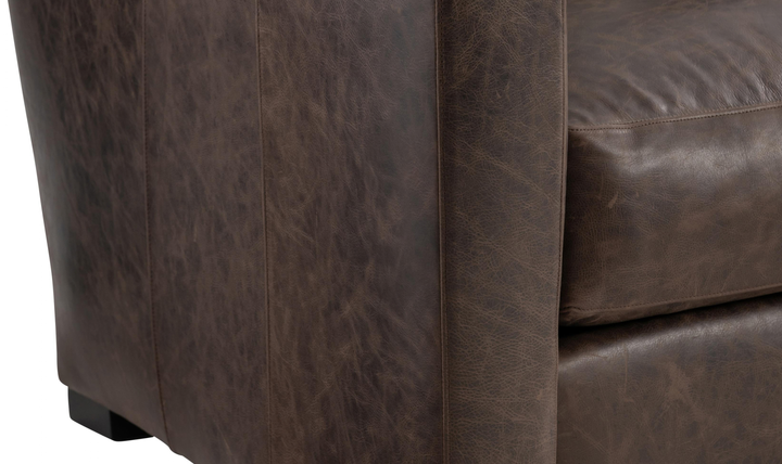 Bernhardt Ventura Dark Brown Leather Sofa-Jennifer