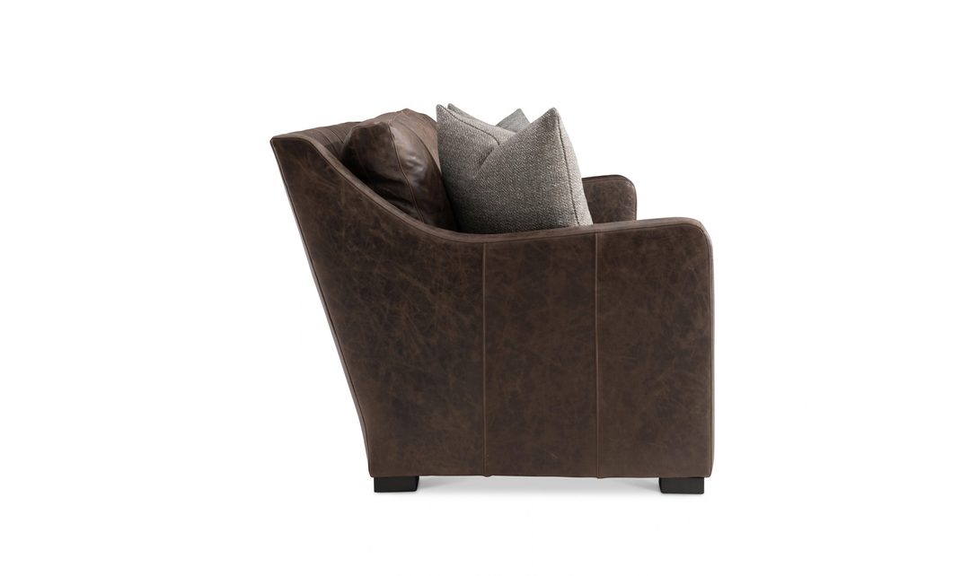 Bernhardt Ventura Dark Brown Leather Sofa-Jennifer