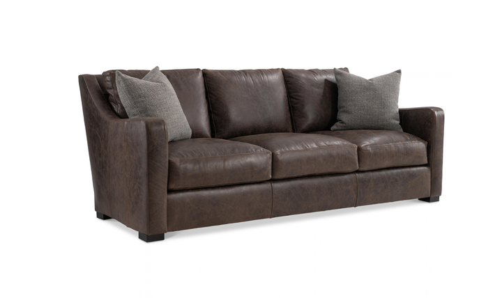 Bernhardt Ventura Dark Brown Leather Sofa-Jennifer