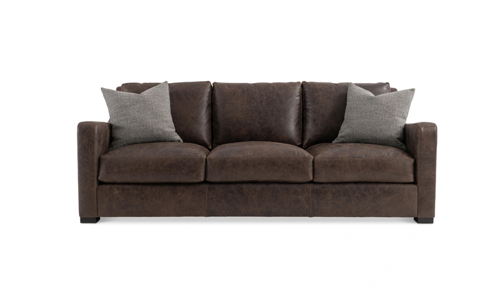 Bernhardt Ventura Dark Brown Leather Sofa-Jennifer