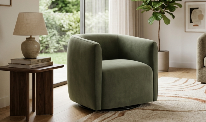 Bernhardt Aline Fabric Swivel Chair-Jennifer