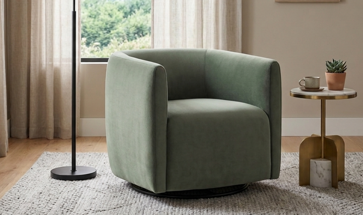 Bernhardt Aline Fabric Swivel Chair-Jennifer