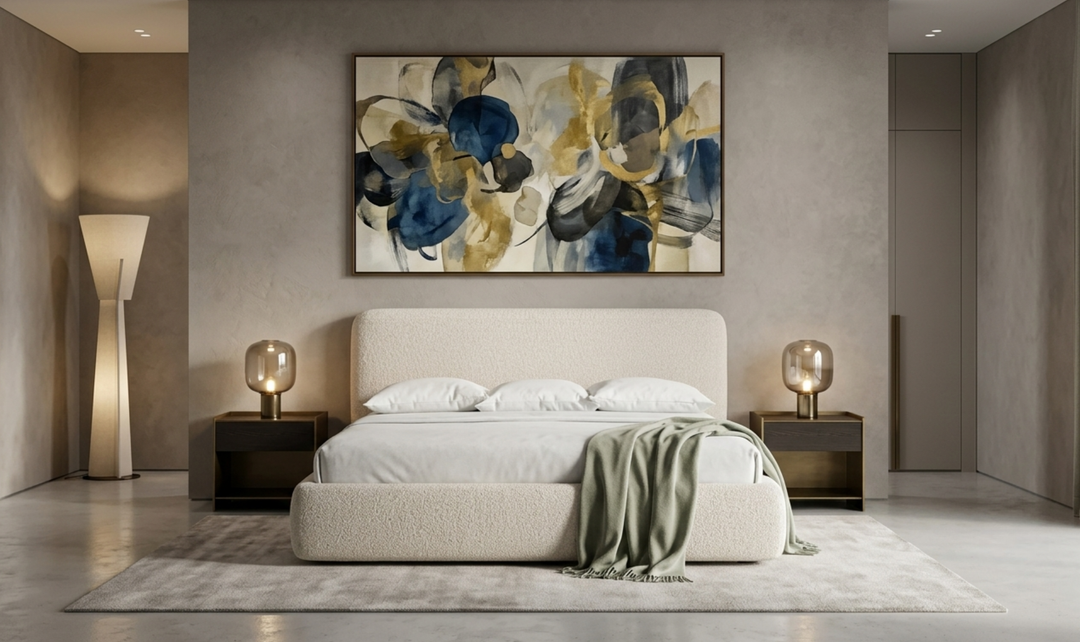 Bernhardt Antibes Lushy Upholstered Panel Bed with Rounded Panels