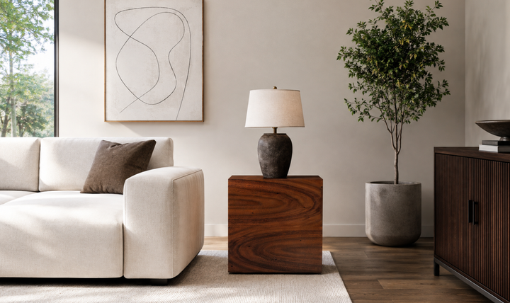 Bernhardt Brasea Wooden Square Side Table-Jennifer Furniture