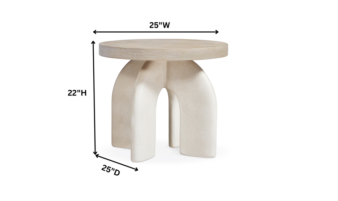 Bernhardt Antibes Round Side Table with Arched Concrete Base-Jennifer