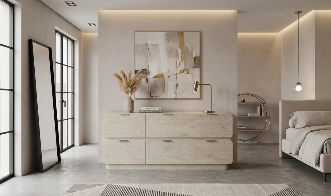 Bernhardt Antibes Six-Drawer Wooden Dresser with Rustic Oak Finish-Jennifer Furniture