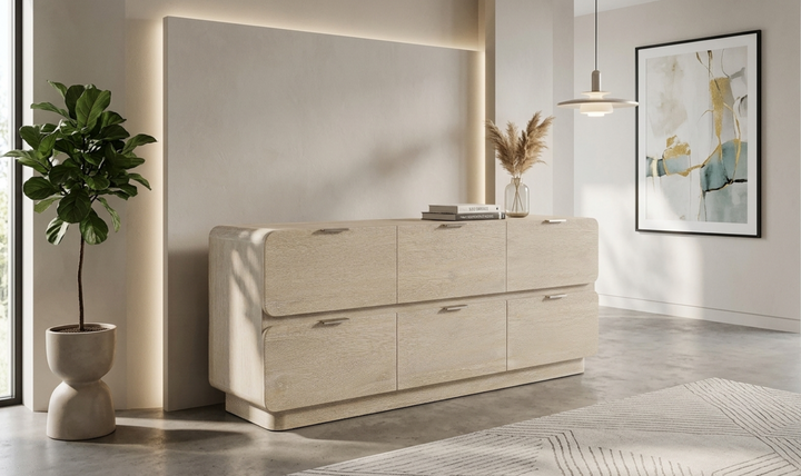 Bernhardt Antibes Six-Drawer Wooden Dresser with Rustic Oak Finish-Jennifer Furniture