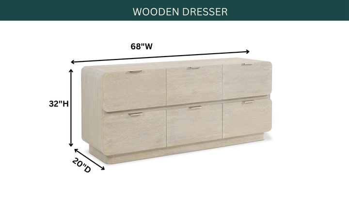 Bernhardt Antibes Six-Drawer Wooden Dresser with Rustic Oak Finish-Jennifer Furniture