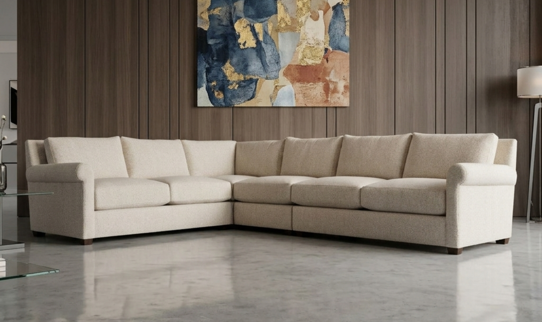 Bernhardt Barnes Fabric Sectional With Throw Pillow