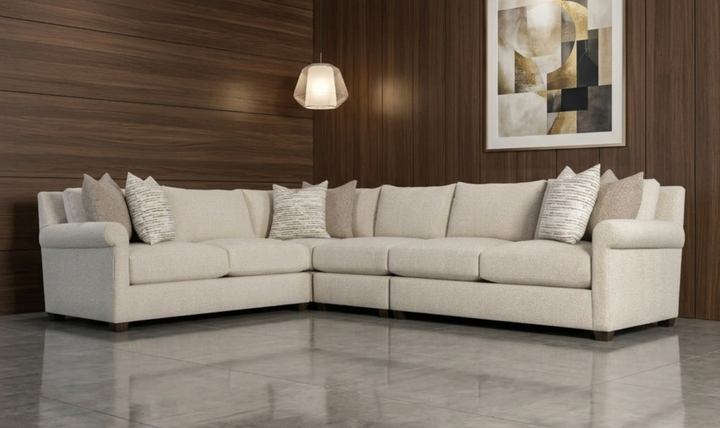 Bernhardt Barnes Fabric Sectional With Throw Pillow