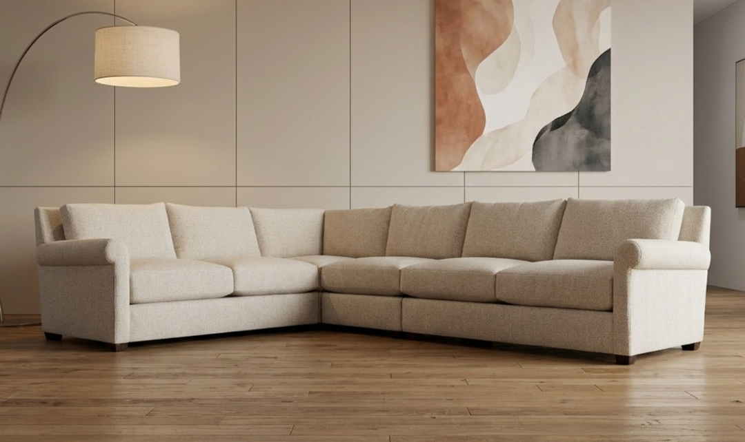 Bernhardt Barnes Fabric Sectional With Throw Pillow