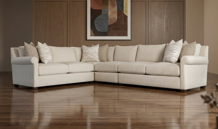 Bernhardt Barnes Fabric Sectional With Throw Pillow