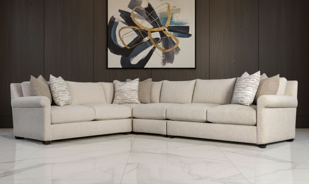 Bernhardt Barnes Fabric Sectional With Throw Pillow