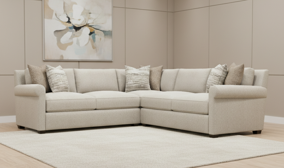 Bernhardt Barnes Fabric Sectional With Throw Pillow
