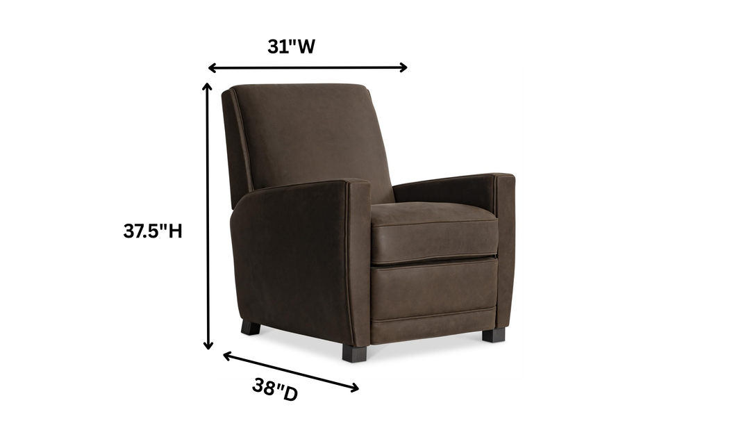 Bernhardt Bastille Tailored Leather Push-Back Recliner Chair-Jennifer