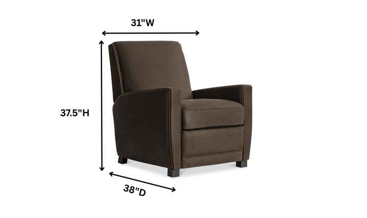 Bernhardt Bastille Tailored Leather Push-Back Recliner Chair-Jennifer